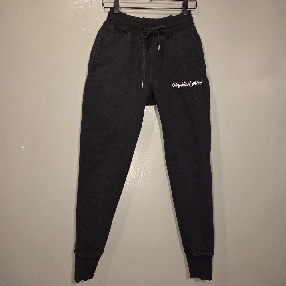 Perpetual Grind Heavy Duty Jogger Sweatpants, Unisex Size XS, Washed Black